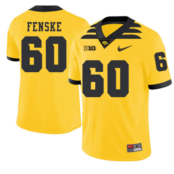 2019 Men #60 Noah Fenske Iowa Hawkeyes College Football Alternate Jerseys Sale-Gold - Click Image to Close